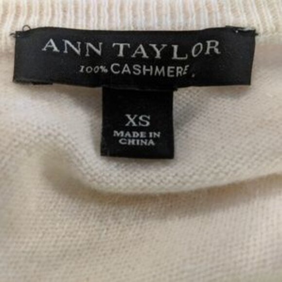 Cream Ann Taylor Cashmere Button Up Cardigan - Picture 4 of 4